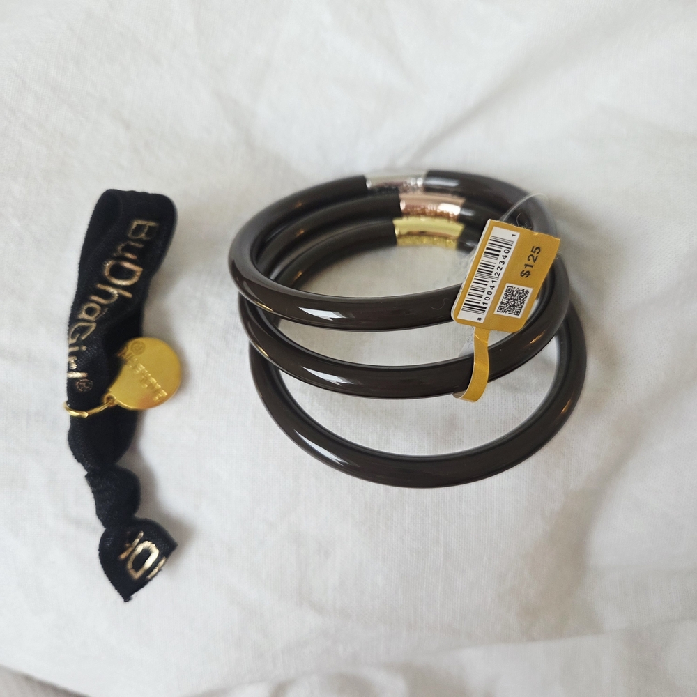 Sz Small🏷BuDhaGirl Chocolate🍫Set Of 3 Three Kings All Weather Bangles $125 - Picture 4 of 6